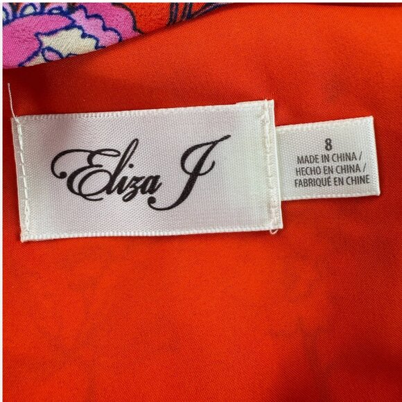 Eliza J Red Floral Midi Dress - Picture 9 of 16